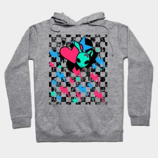 Rock Bunny Checkerboard (Dark Version) Hoodie